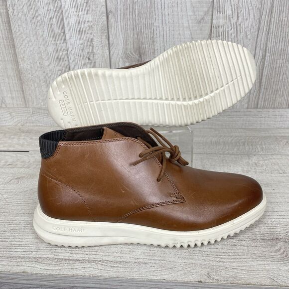 Cole Haan Men\'s Size 8 Grand+ Chukka Dress Boot C37021 British Tan Leather NEW